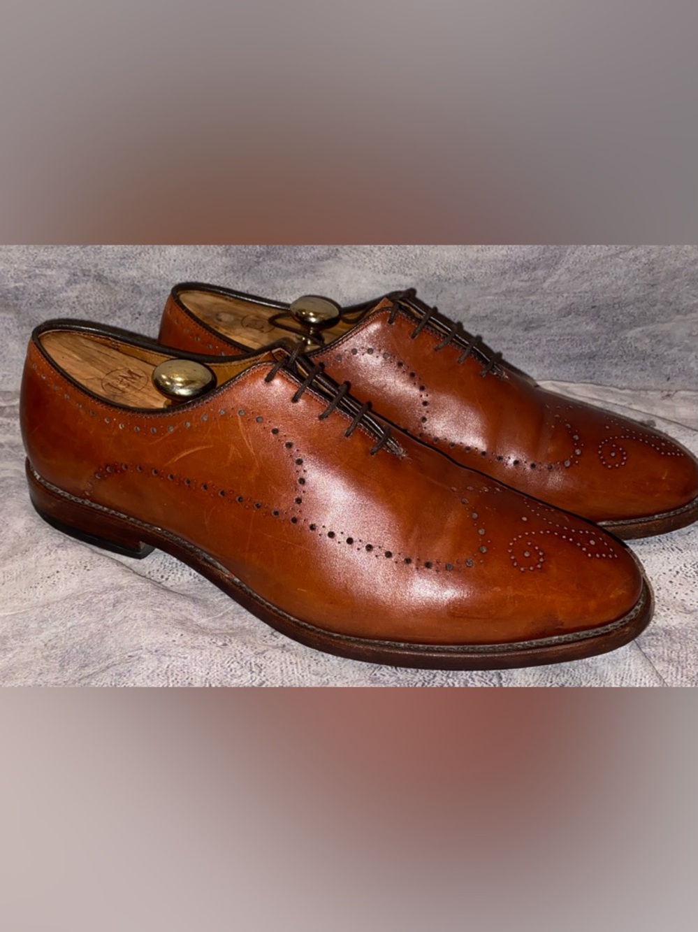 Allen Edmonds Fairfax Wholecut Brogue Medallion Oxford Derby Dress Shoes 10